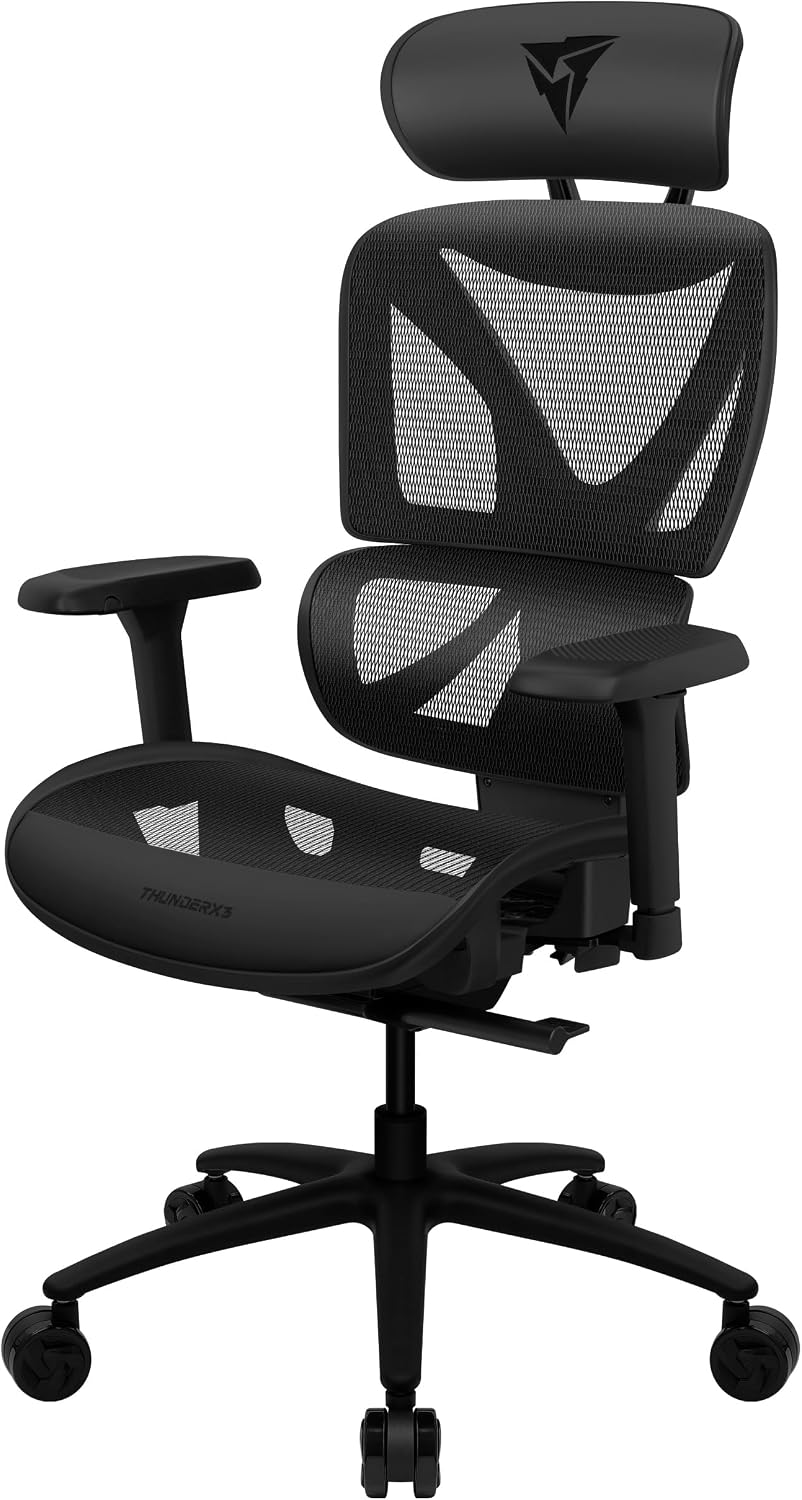 Cadeira ergonômica ThunderX3 XTC Mesh preta em vista frontal