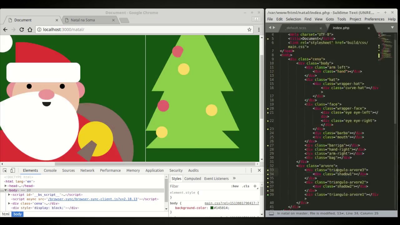 Papai noel com CSS e HTML