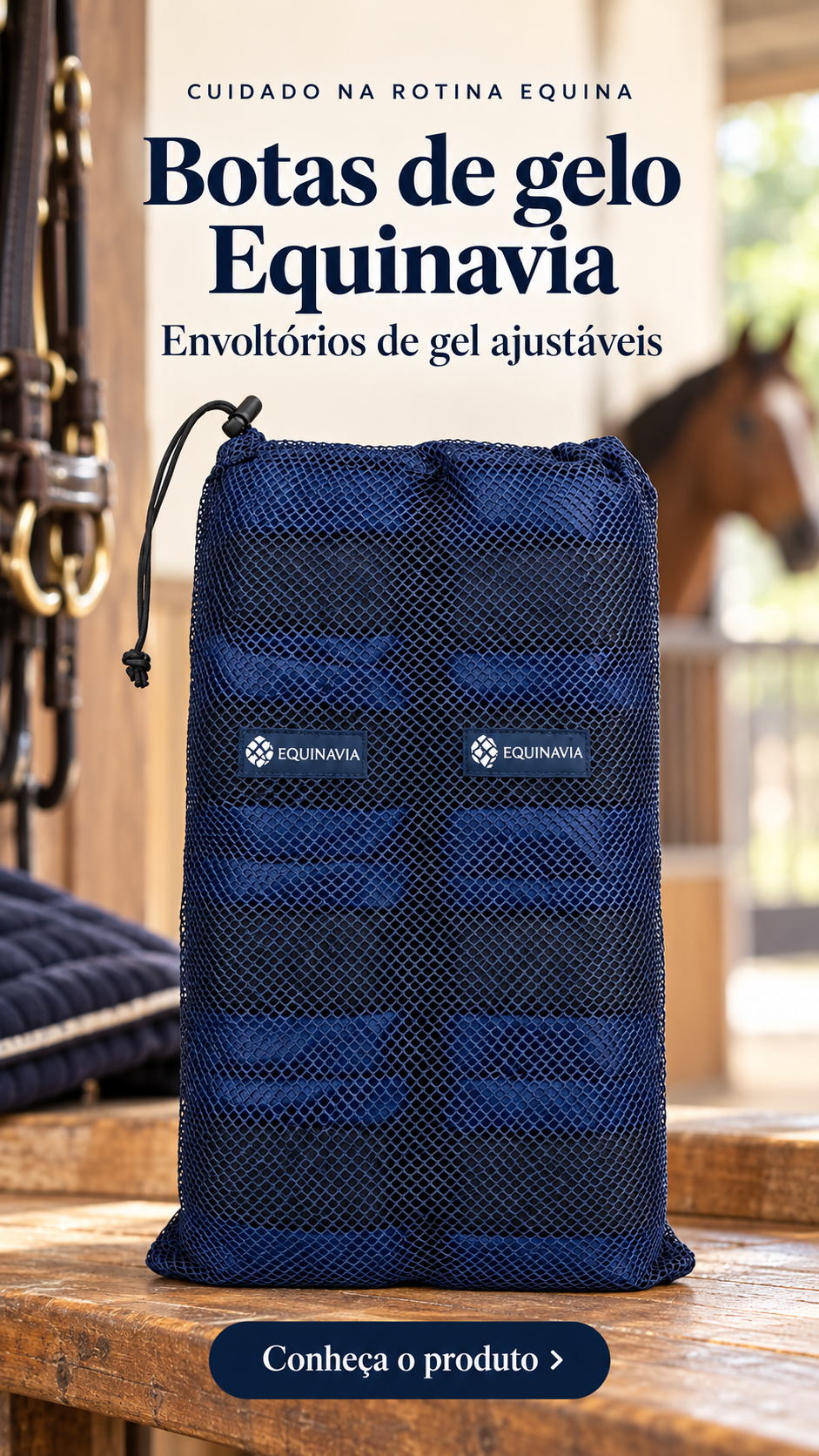 Bota De Gelo Ajustável Para Cavalo