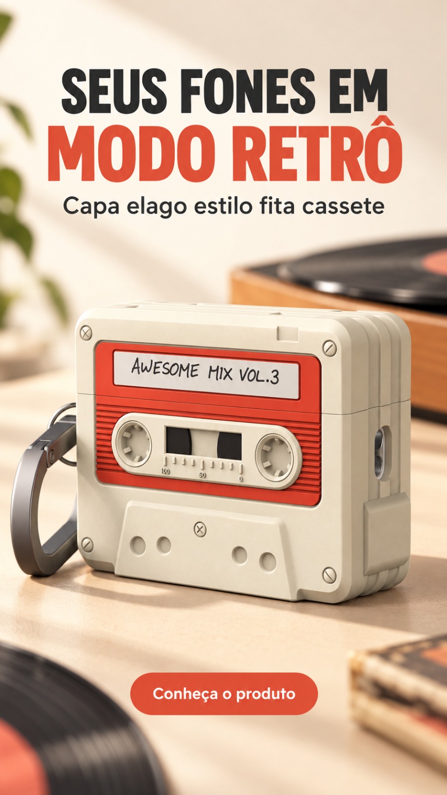 elago Capa Fita Cassete para AirPods Pro 3