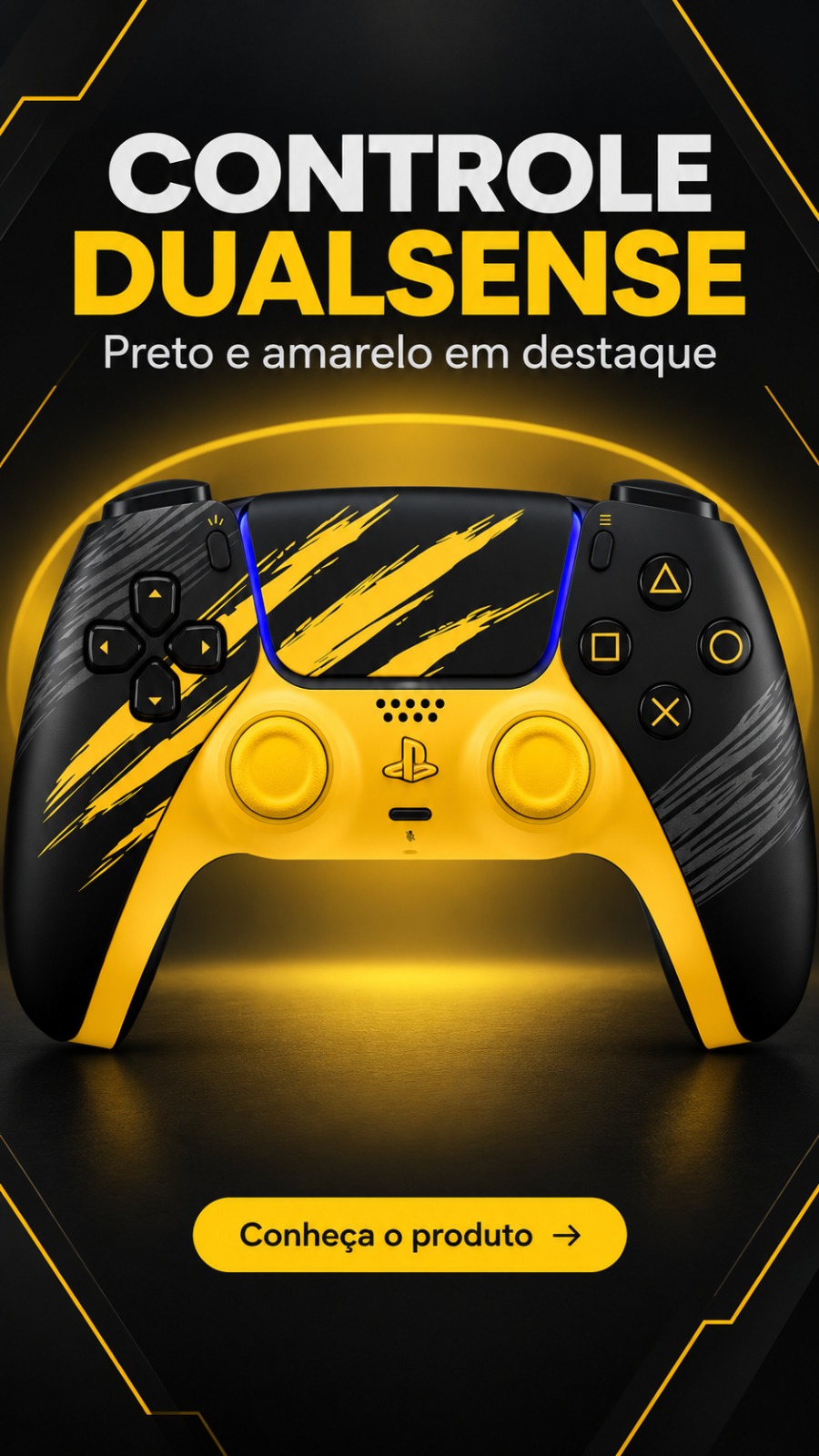 Controle sem fio DualSense® – Edição Limitada Amarelo Marvel's Wolverine