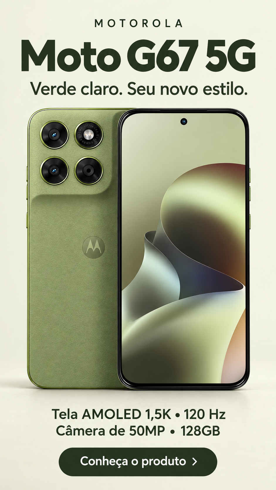 Smartphone Motorola Moto G67 5G - 128GB 4GB RAM + 8GB RAM Boost camera 50MP Sony Lytia 600