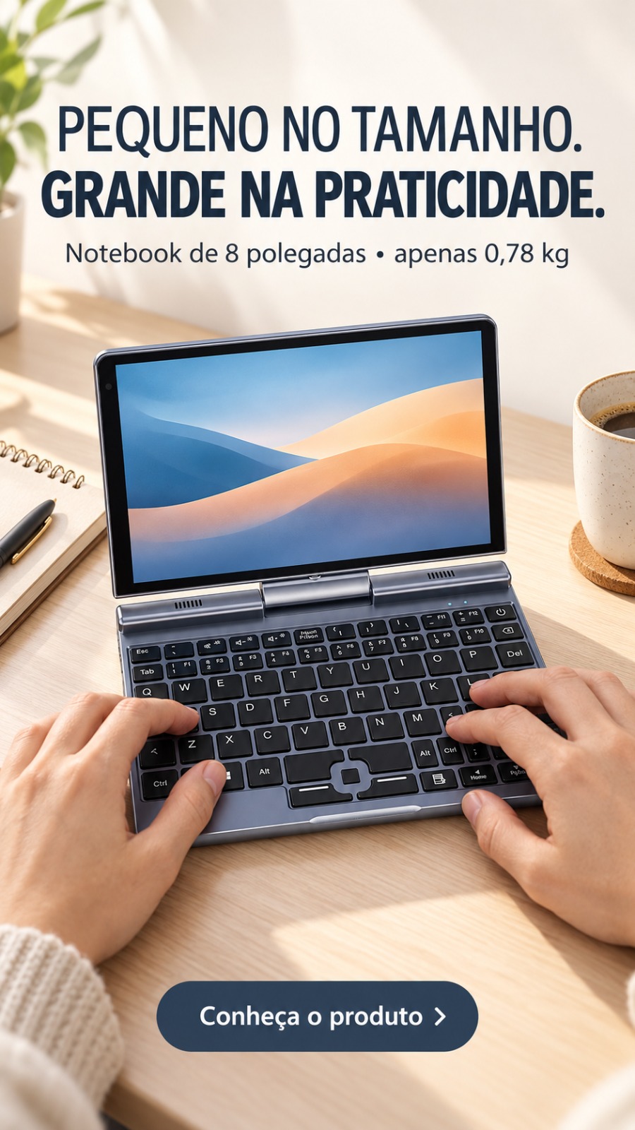 KOOFORWAY Mini Laptop 2 Em 1 De 8 Polegadas