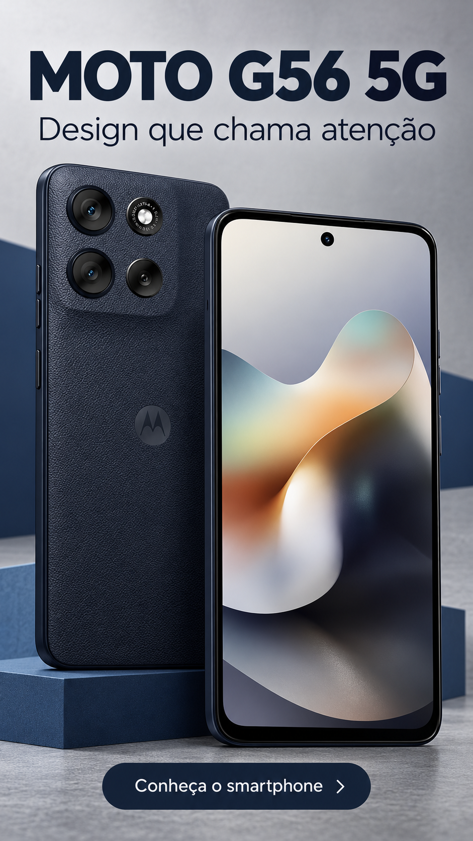 Smartphone Motorola Moto g56 5G - 256GB 24GB (8GB RAM+16GB Ram Boost) e 50MP Sony Lytia 600 Camera Ultrarresistencia militar IP68 + IP69 - Grafite